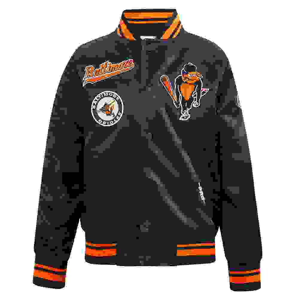 Pro Standard MLB Baltimore Orioles Retro Classic Big Boys' Black Rib Satin Jacket